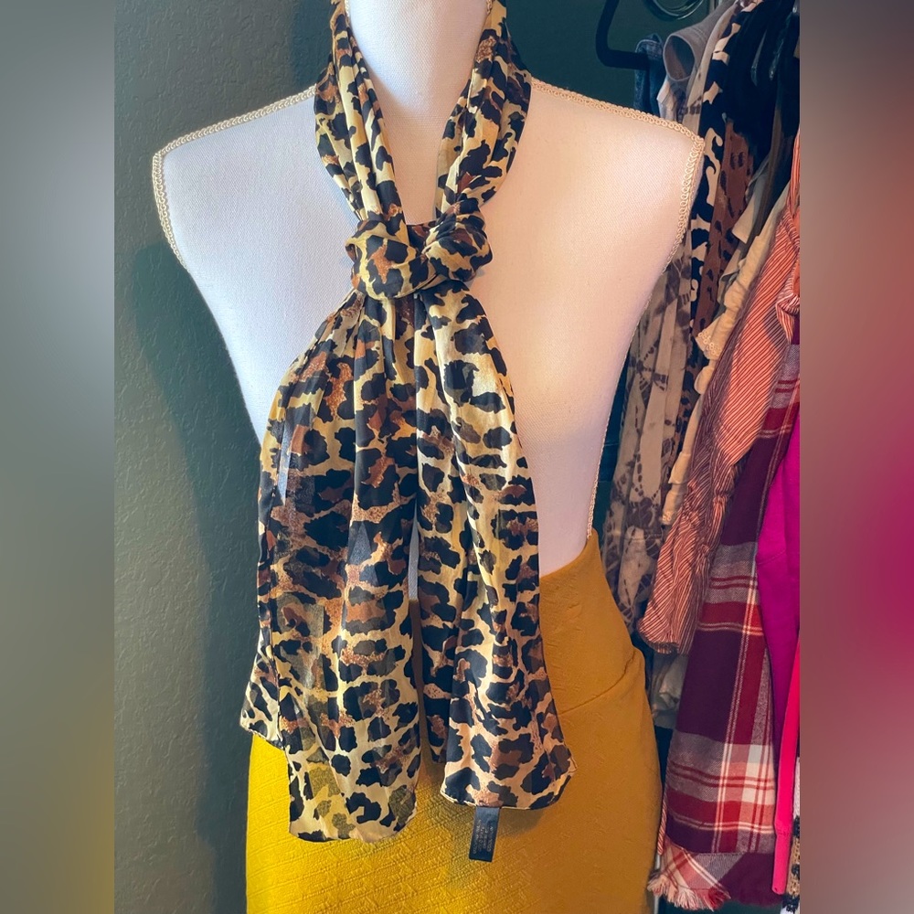 Long animal print scarf